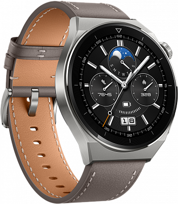 HUAWEI Watch GT 3 Pro кожаный ремешок Серые (Odn-B19V)