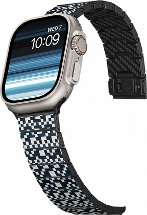 Ремешок Pitaka Mosaic для Apple Watch, 38/49 мм, карбон, черный