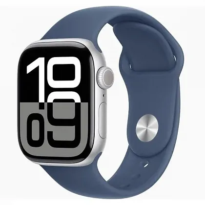 Смарт-часы Apple Watch Series 10 42mm Silver Aluminium Case with Denim Sport Band, размер Regular