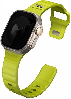 Ремешок Uniq Stride Rubber для Apple Watch 42/49 мм, силикон, лайм