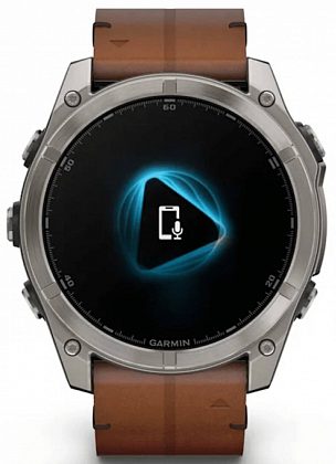 Garmin Fenix 8 Amoled Sapphire 51мм Серые с кожаным ремешком