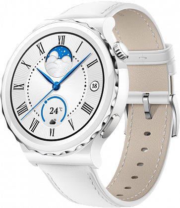 HUAWEI Watch GT 3 Pro кожаный ремешок Белые (Frg-B19V)
