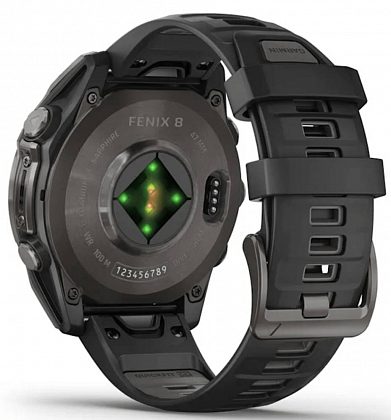 Garmin Fenix 8 Amoled Sapphire DLC 51мм Черные с силиконовым ремешком
