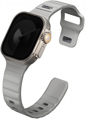 Ремешок Uniq Stride Rubber для Apple Watch 42/49 мм, силикон, серый