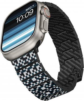 Ремешок Pitaka Mosaic для Apple Watch, 38/49 мм, карбон, черный