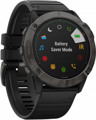 Garmin Fenix 6X Pro Solar титановые серые DLC с черным ремешком