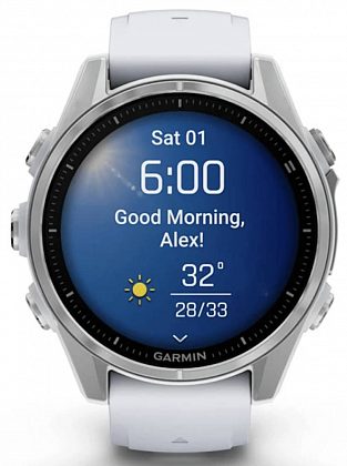 Garmin Fenix 8 Amoled 43мм Cеребро с белым ремешком