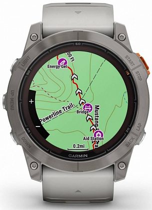 Garmin Fenix 7X Pro Sapphire Solar Edition Титановые с серо-оранжевым ремешком