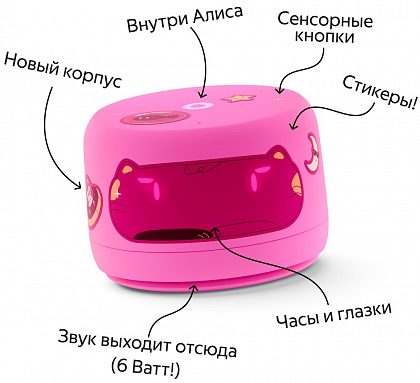 Яндекс Станция Лайт 2 (2024) с Алисой на YaGPT Розовый