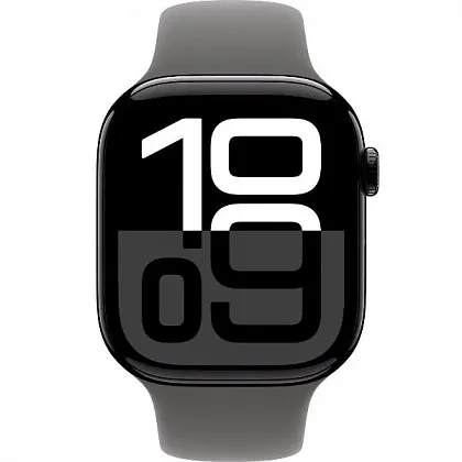 Смарт-часы Apple Watch Series 10 46mm Jet Black Aluminum Case with Stone Gray Sport Band, размер S/M