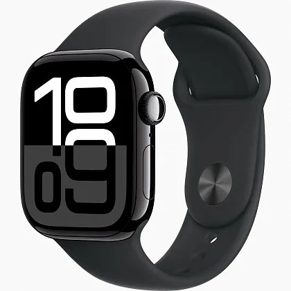 Смарт-часы Apple Watch Series 10 42mm Jet Black Aluminum Case with Black Sport Band, размер M/L