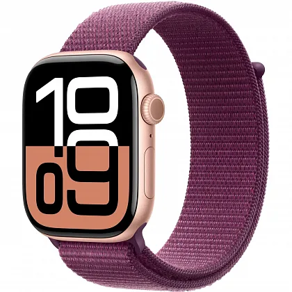Смарт-часы Apple Watch Series 10 46mm Rose Gold Aluminum Case with Plum Sport Loop, размер Regular