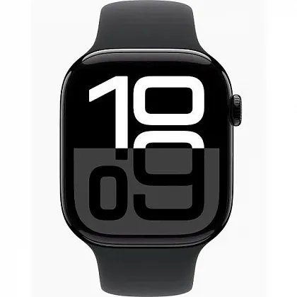 Смарт-часы Apple Watch Series 10 46mm Jet Black Aluminium Case with Black Sport Band, размер Regular