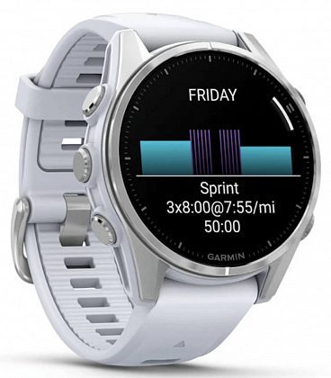 Garmin Fenix 8 Amoled 43мм Cеребро с белым ремешком