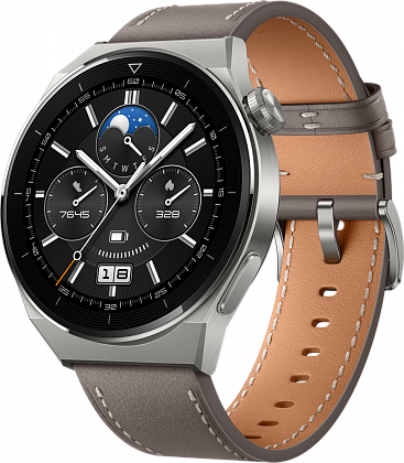 HUAWEI Watch GT 3 Pro кожаный ремешок Серые (Odn-B19V)