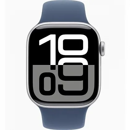 Смарт-часы Apple Watch Series 10 42mm Silver Aluminium Case with Denim Sport Band, размер Regular