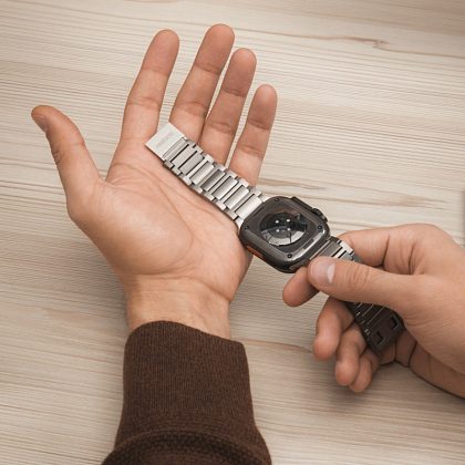 Ремешок restore: hello, world! для Apple Watch 42-49 мм, титановый серый