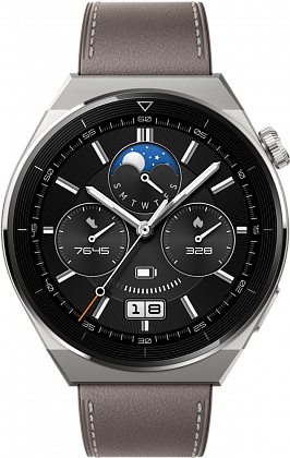 HUAWEI Watch GT 3 Pro кожаный ремешок Серые (Odn-B19V)
