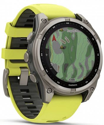 Garmin Fenix 8 Solar Sapphire 47мм Серые с желтым ремешком