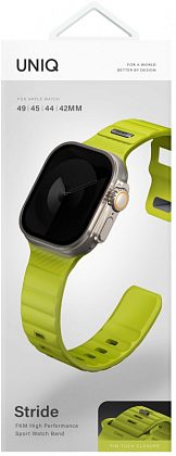 Ремешок Uniq Stride Rubber для Apple Watch 42/49 мм, силикон, лайм