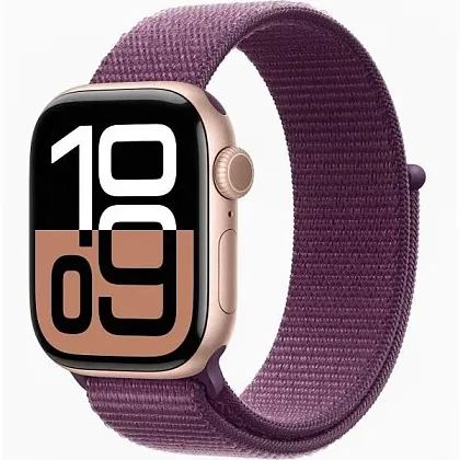 Смарт-часы Apple Watch Series 10 42mm Rose Gold Aluminium Case with Plum Sport Loop, размер Regular