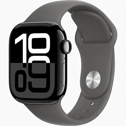 Смарт-часы Apple Watch Series 10 42mm Jet Black Aluminum Case with Stone Gray Sport Band, размер M/L
