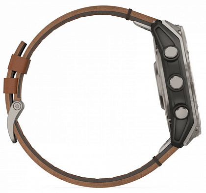 Garmin Fenix 8 Amoled Sapphire 51мм Серые с кожаным ремешком