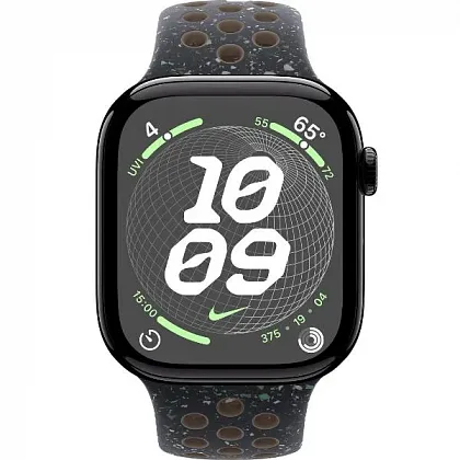 Смарт-часы Apple Watch Series 10 46mm Jet Black Aluminum Case with Midnight Sky Nike Sport Band, размер M/L
