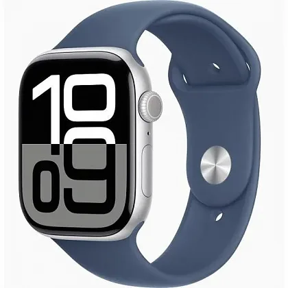 Смарт-часы Apple Watch Series 10 46mm Silver Aluminium Case with Denim Sport Band, размер Regular