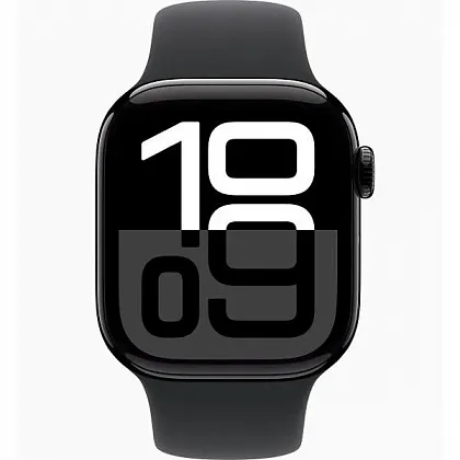 Смарт-часы Apple Watch Series 10 42mm Jet Black Aluminium Case with Black Sport Band, размер Regular